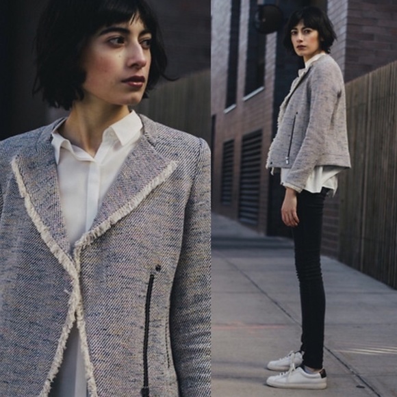 Comptoir Des Cotonniers Jackets & Blazers - Comptoir Des Cotonniers Tweed Moto Jacket | XXS